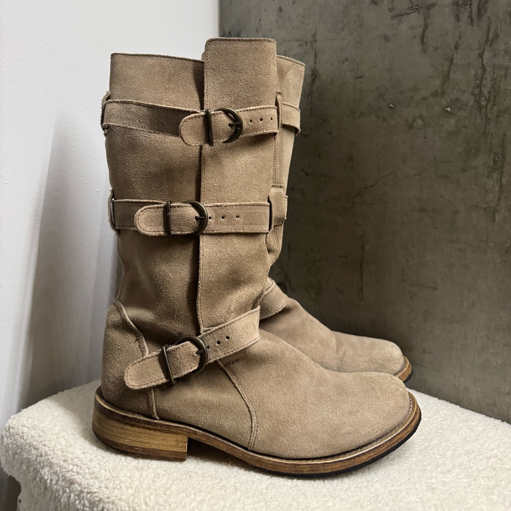 Steve Madden Suede Buckle Boots
